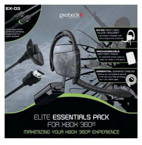 Gioteck Pack Elite Auricular Ex03 Bateria Cable Usb Cable